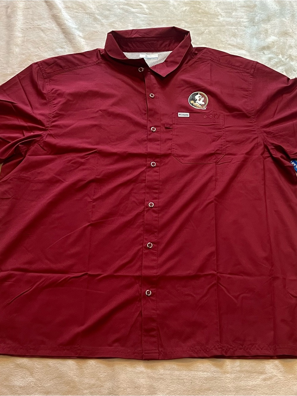 Columbia Men's Deep Red Button-Down Shirt